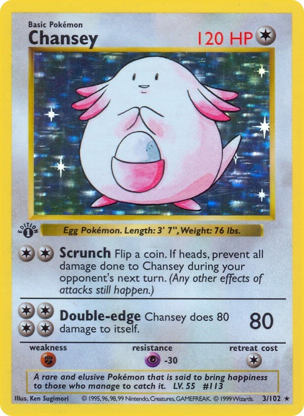 Chansey (003/102) (Unlimited Holofoil) [Base Set (Shadowless)]