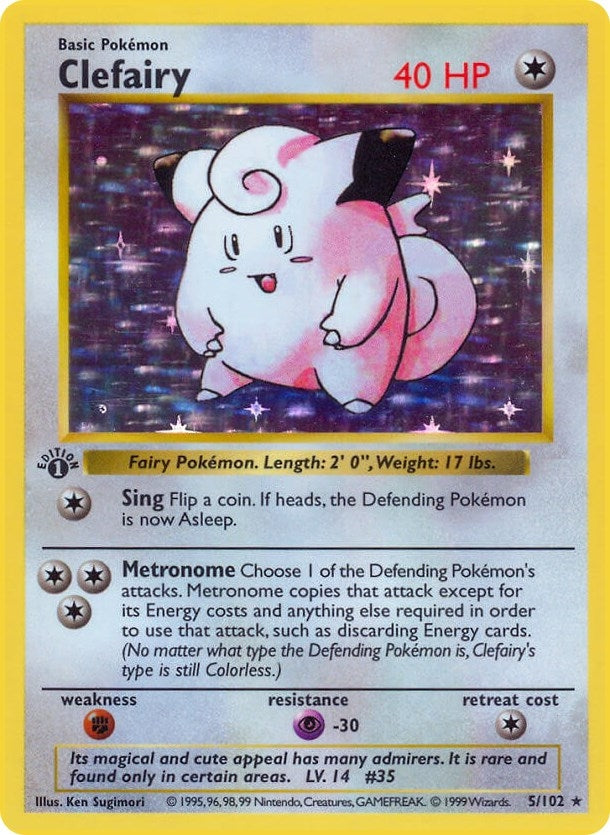 Clefairy (005/102) (1st Edition Holofoil) [Base Set (Shadowless)]