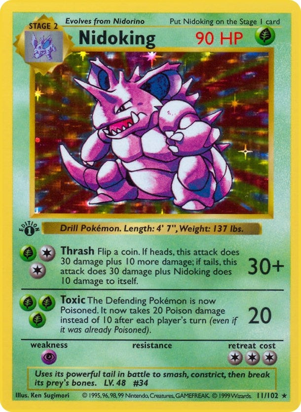 Nidoking (011/102) (1st Edition Holofoil) [Base Set (Shadowless)]