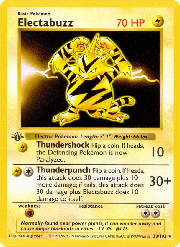 Electabuzz (020/102) (1st Edition) [Base Set (Shadowless)]