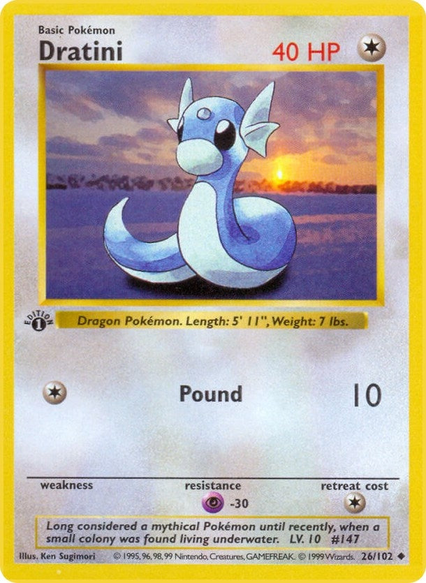Dratini (026/102) (Unlimited) [Base Set (Shadowless)]