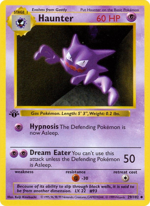 Haunter (029/102) (1st Edition) [Base Set (Shadowless)]