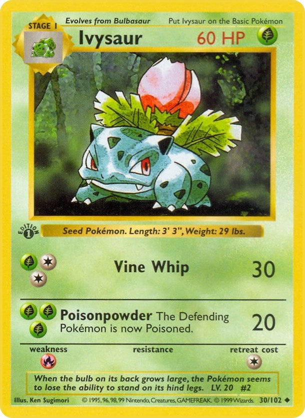 Ivysaur (030/102) (Unlimited) [Base Set (Shadowless)]