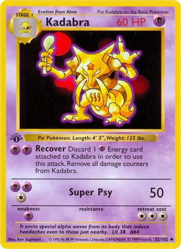 Kadabra (032/102) (1st Edition) [Base Set (Shadowless)]