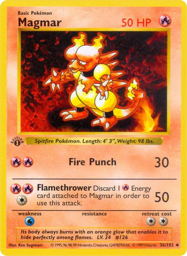Magmar (036/102) (Unlimited) [Base Set (Shadowless)]