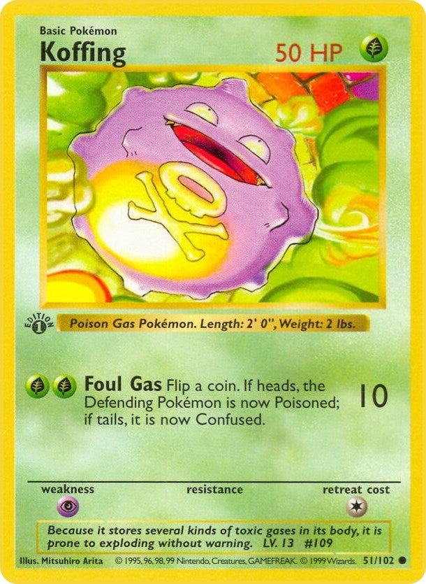 Koffing (051/102) (Unlimited) [Base Set (Shadowless)]