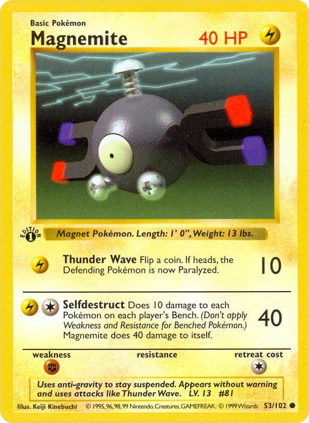 Magnemite (053/102) (1st Edition) [Base Set (Shadowless)]