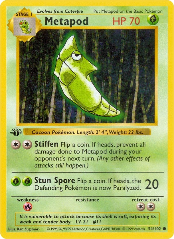 Metapod (054/102) (Unlimited) [Base Set (Shadowless)]