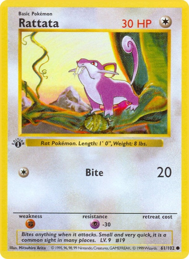 Rattata (061/102) (Unlimited) [Base Set (Shadowless)]