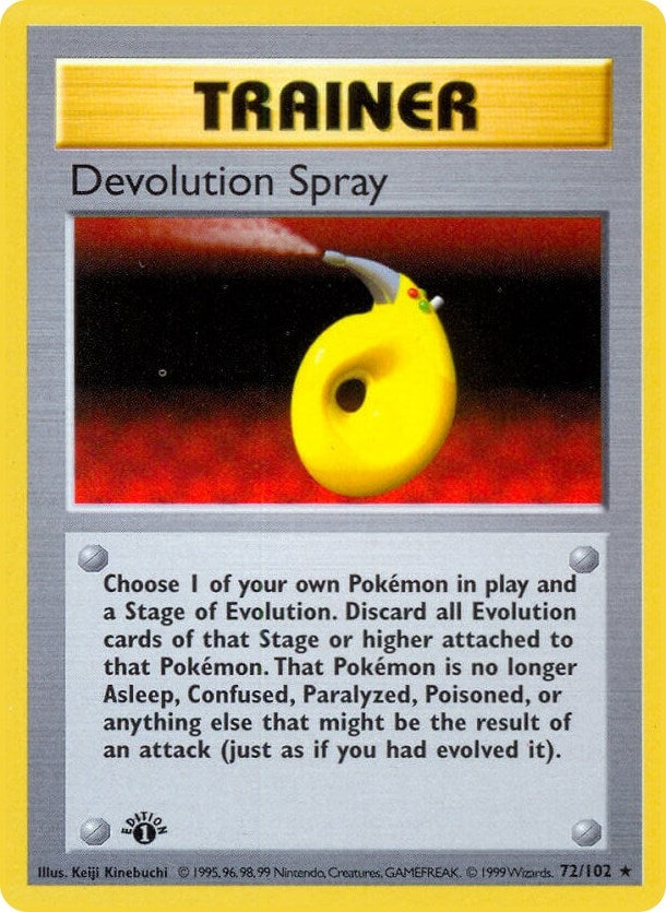Devolution Spray (072/102) (1st Edition) [Base Set (Shadowless)]