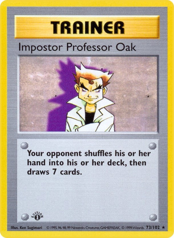 Impostor Professor Oak (073/102) (1st Edition) [Base Set (Shadowless)]