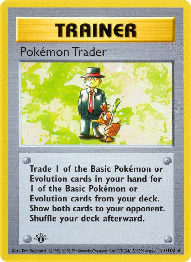 Pokemon Trader (077/102) (Unlimited) [Base Set (Shadowless)]
