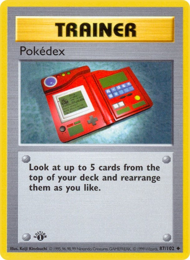Pokedex (087/102) (1st Edition) [Base Set (Shadowless)]