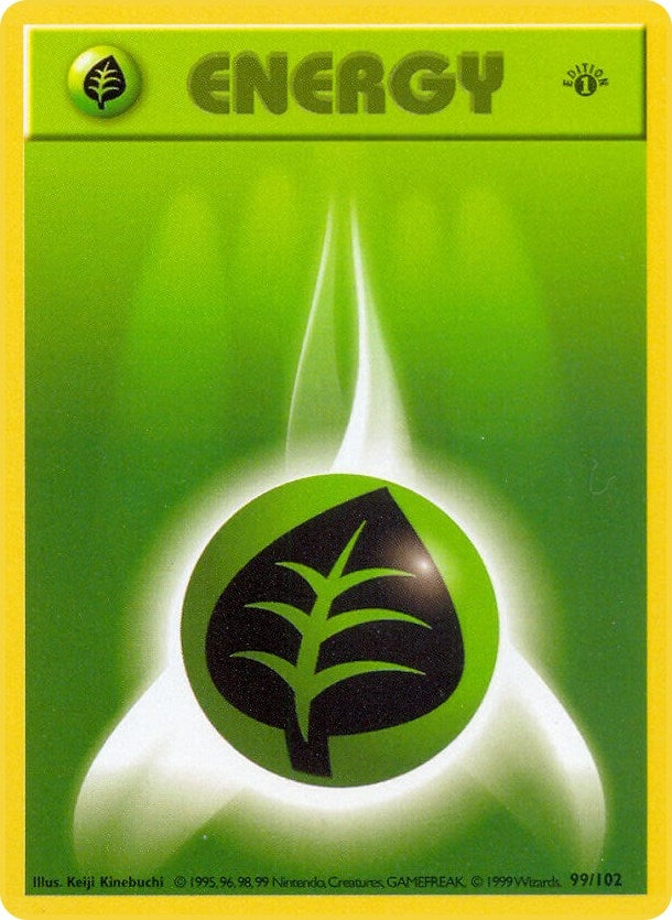 Grass Energy (099/102) (1st Edition) [Base Set (Shadowless)]