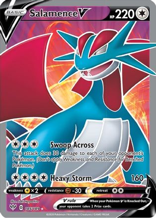 Salamence V (Full Art) 185/189  - Holofoil
