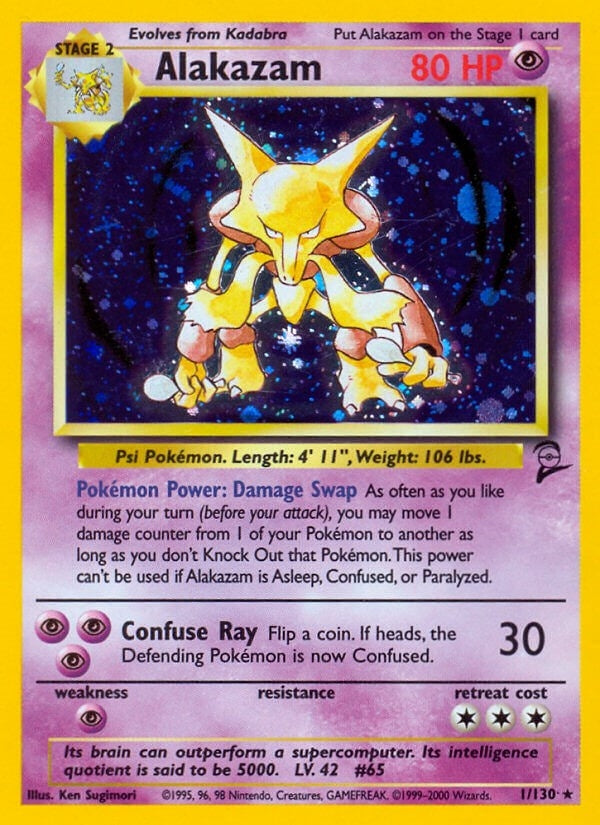 Alakazam (001/130) (Holofoil) [Base Set 2]