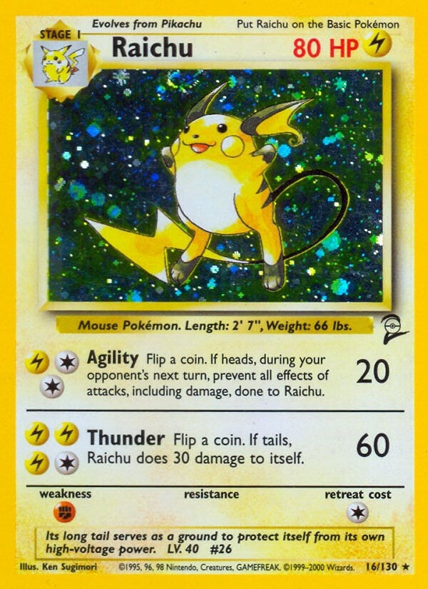 Raichu (016/130) (Holofoil) [Base Set 2]