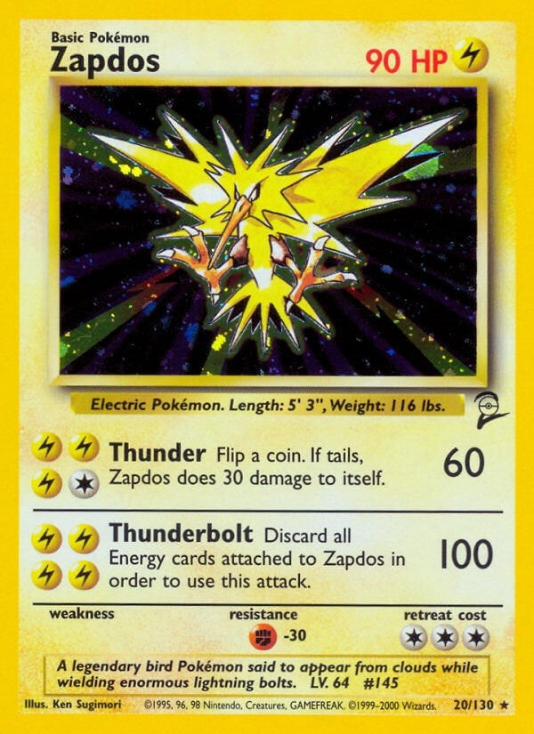 Zapdos (020/130) (Holofoil) [Base Set 2]