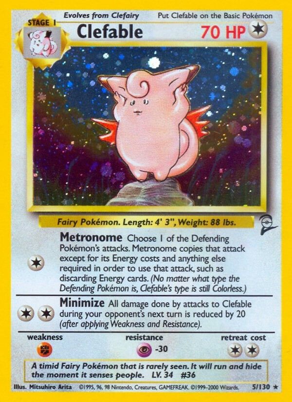 Clefable (005/130) (Holofoil) [Base Set 2]