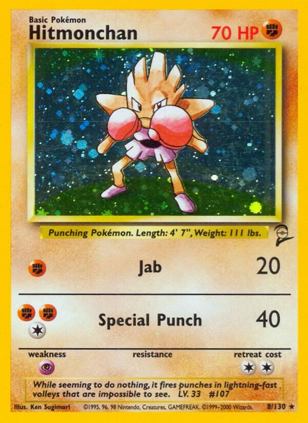 Hitmonchan (008/130) (Holofoil) [Base Set 2]