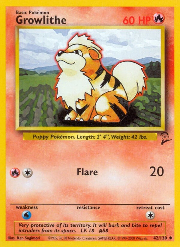 Growlithe (042/130) [Base Set 2]
