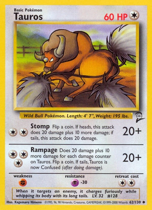 Tauros (062/130) [Base Set 2]