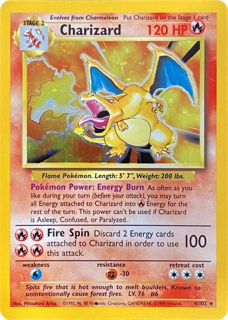 Charizard (Black Dot Error) (004/102) (Holofoil) [Base Set]