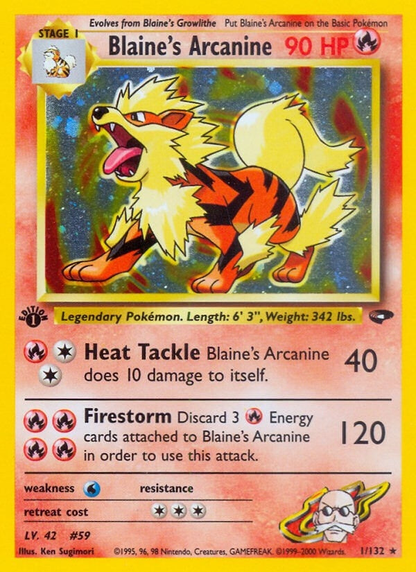 Blaine's Arcanine (001/132) (Unlimited Holofoil) [Gym Challenge]