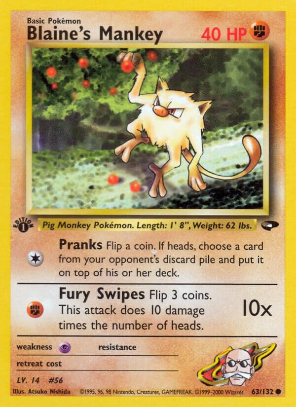 Blaine's Mankey (063/132) (1st Edition) [Gym Challenge]