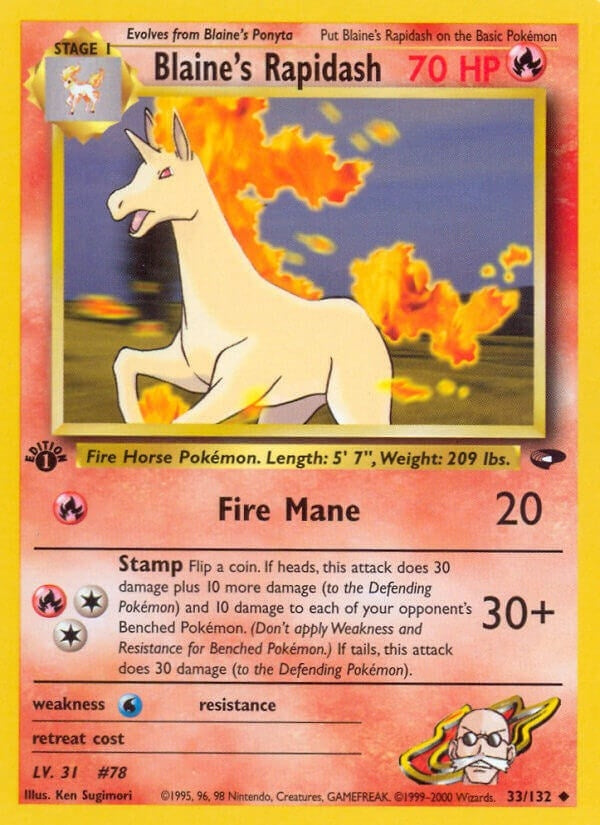 Blaine's Rapidash (033/132) (Unlimited) [Gym Challenge]