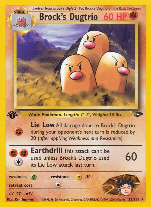 Brock's Dugtrio (022/132) (1st Edition) [Gym Challenge]