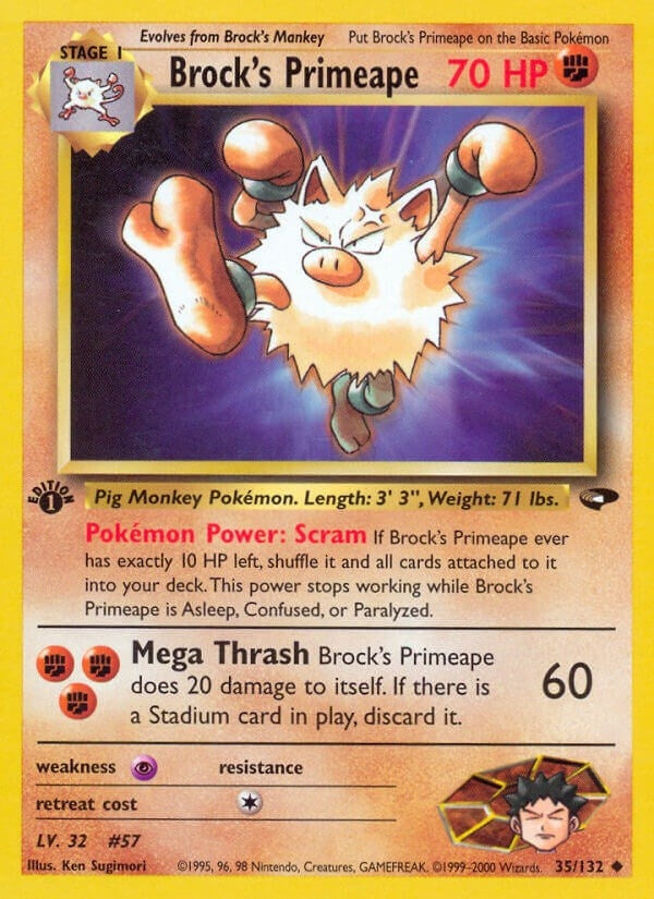 Brock's Primeape (035/132) (Unlimited) [Gym Challenge]
