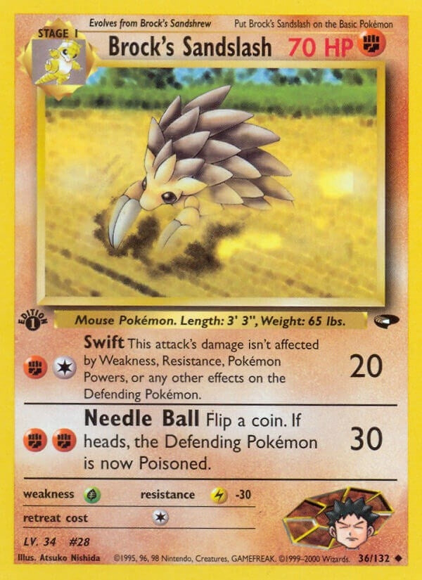 Brock's Sandslash (036/132) (Unlimited) [Gym Challenge]