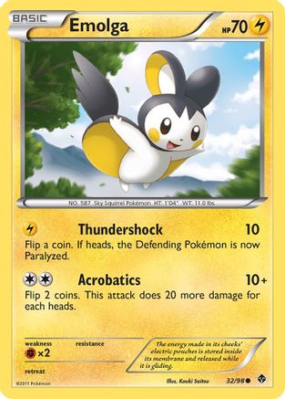 Emolga 032  - Reverse Holofoil