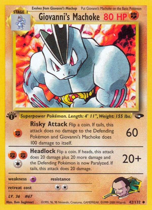 Giovanni's Machoke (042/132) (1st Edition) [Gym Challenge]