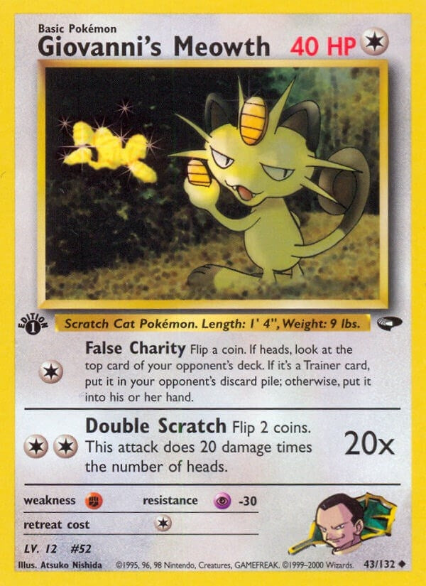 Giovanni's Meowth (43) (043/132) (1st Edition) [Gym Challenge]