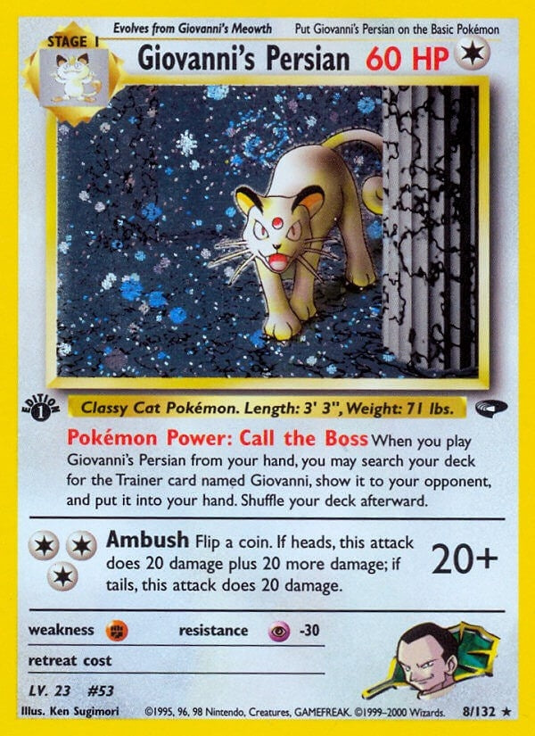 Giovanni's Persian (008/132) (Unlimited Holofoil) [Gym Challenge]