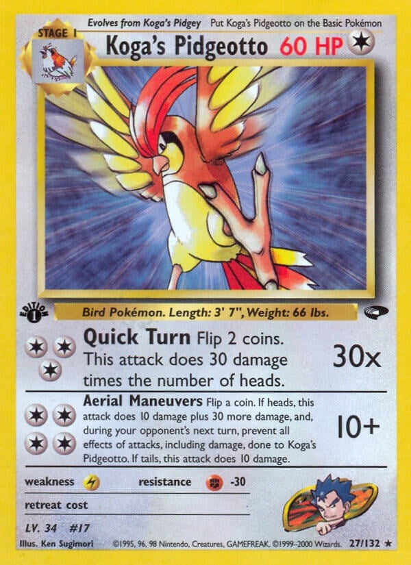 Koga's Pidgeotto (027/132) (1st Edition) [Gym Challenge]