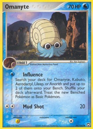 Omanyte 056  - Reverse Holofoil