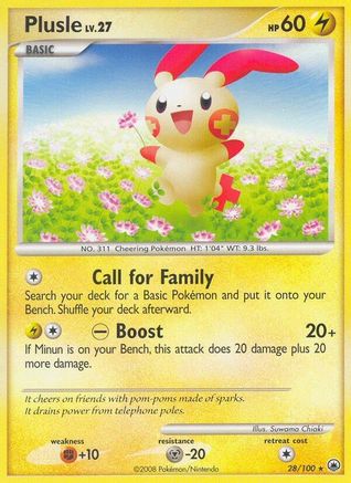 Plusle 028  - Reverse Holofoil