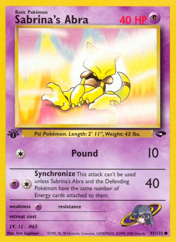 Sabrina's Abra (93) (093/132) (Unlimited) [Gym Challenge]