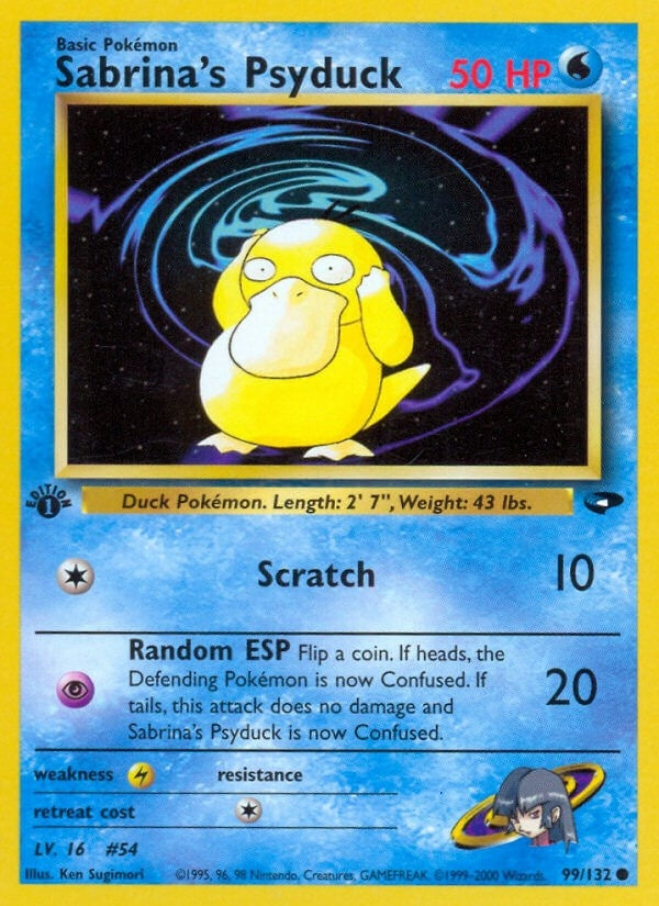 Sabrina's Psyduck (099/132) (1st Edition) [Gym Challenge]